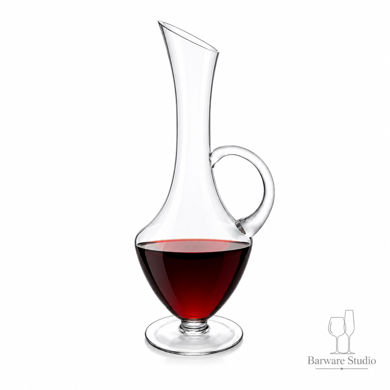Elegant Loop Handle Wine Decanter – 1000ml Glass Carafe