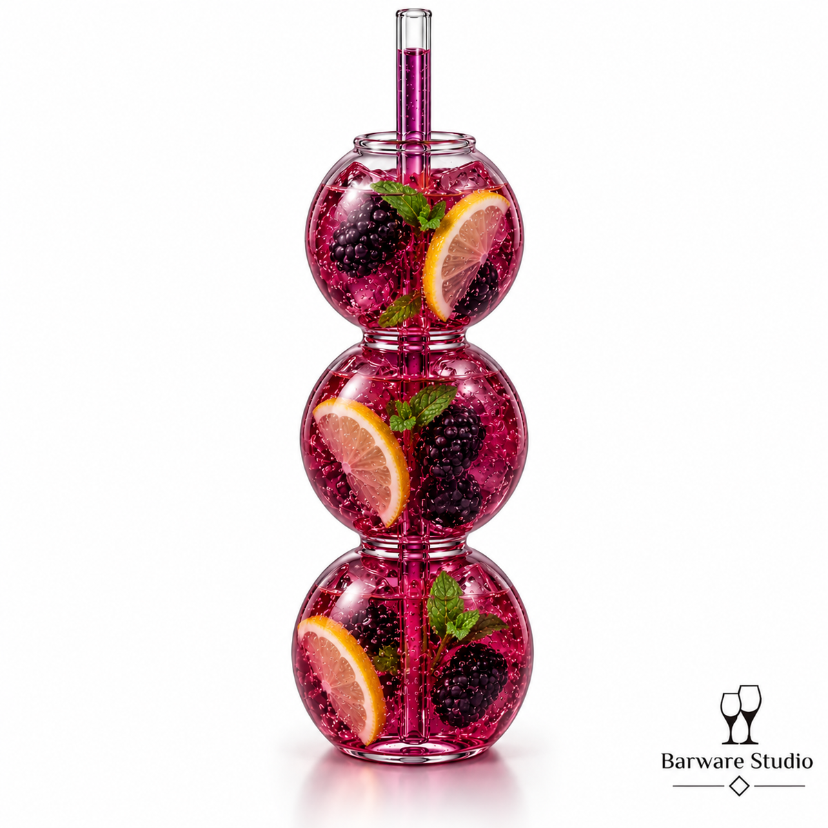 Triple Globe Novelty Cocktail Glass – 300 ml | Single Piece