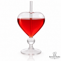 Heart-Shaped Cocktail Glass with Built-In Straw – 250 ml | Single Piece