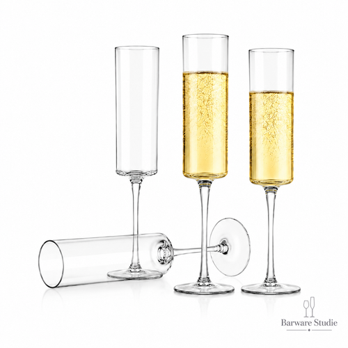 Crystal Cylindrical Champagne Flute Glass – 150ml &amp; 190ml