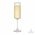 Gold Rim Textured Champagne Flute Glasses – Set of 6 | 150ml &amp; 190ml
