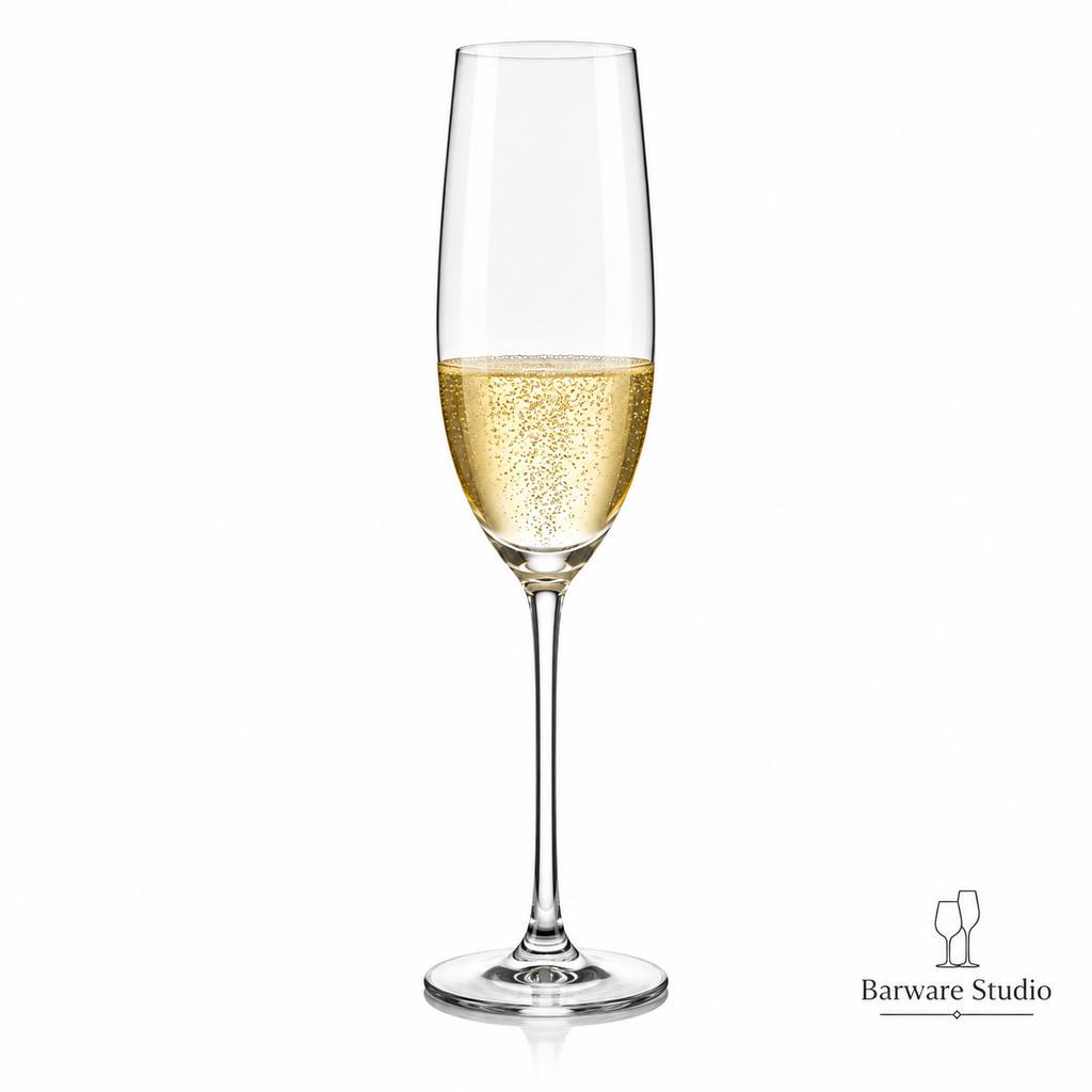 Classic Crystal Champagne Flute Glass Set of 6 – 250ml | Elegant Clear Stemware