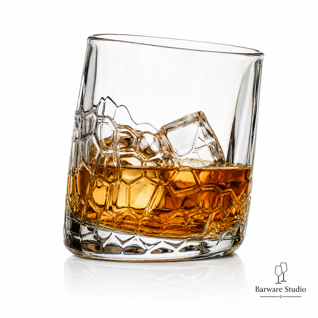 Glacier Cut Crystal Whiskey Glass Set of 6 – 300ml | Premium Rocks Tumblers