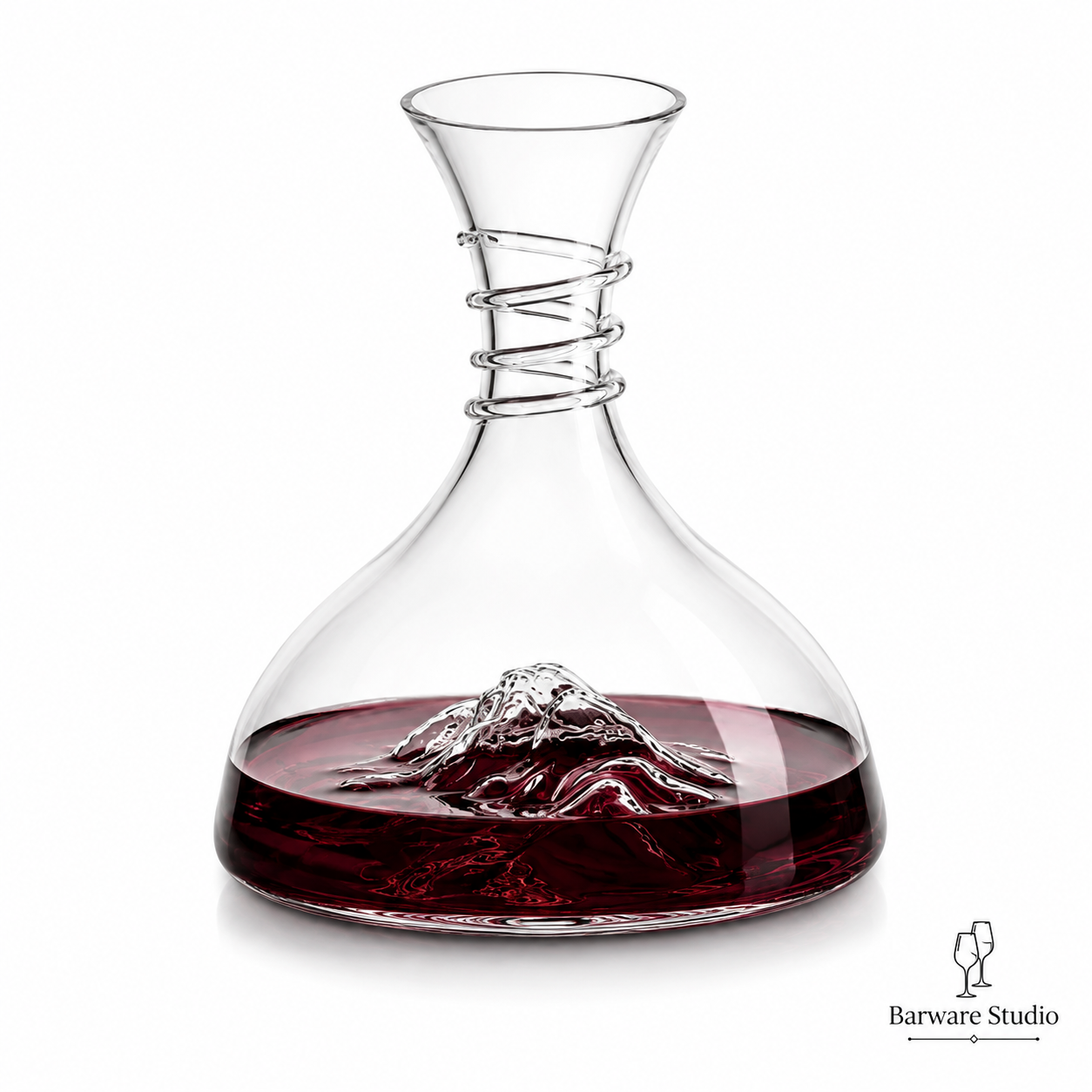 Mountain Peak Crystal Wine Decanter – 1800ml | Premium Aerating Glass Carafe