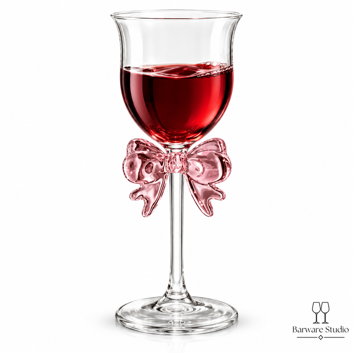 Pink Bow Wine Glasses – Decorative Stemmed Goblets | Set of 2