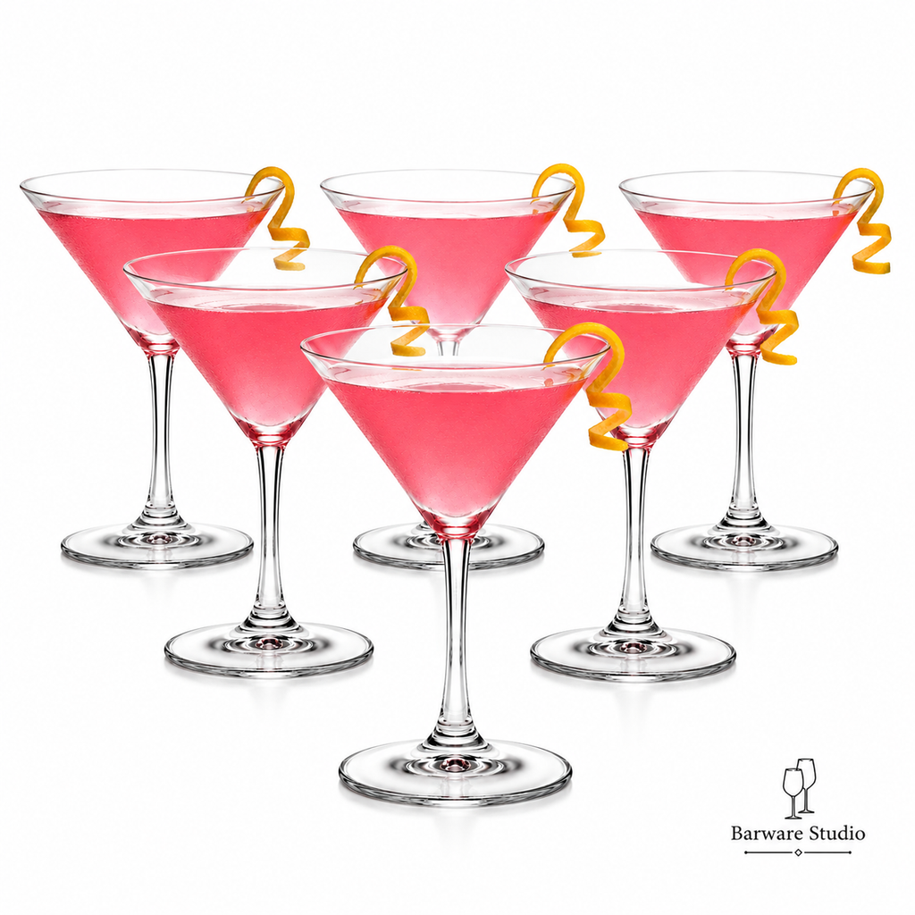 Classic Martini Cocktail Glass Set of 6 – 270ml | Elegant V-Shaped Stemware
