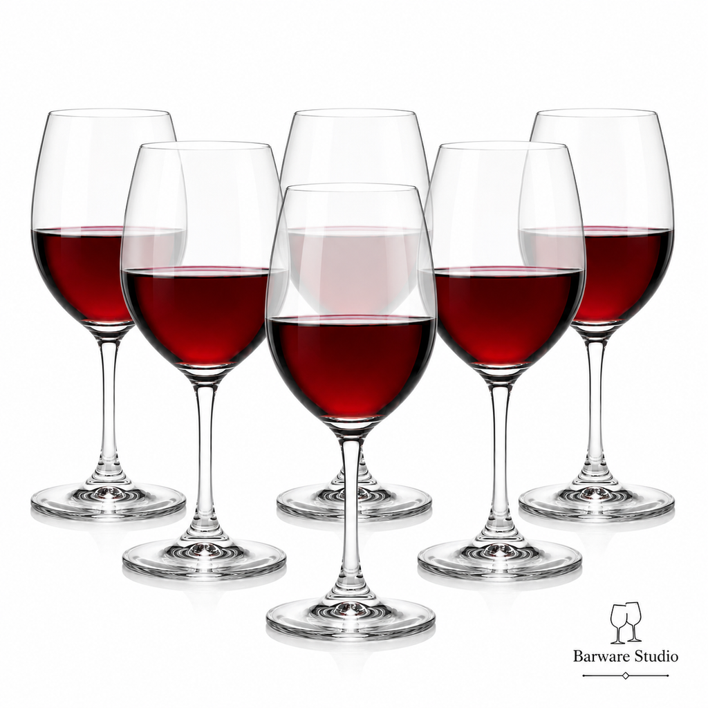 Classic Red Wine Glass Set of 6 – 350ml | Elegant Clear Stemware