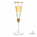 Luxury Gold Rim Champagne Flute Glass Set of 6 – 280ml | Jeweled Stem Premium Glassware