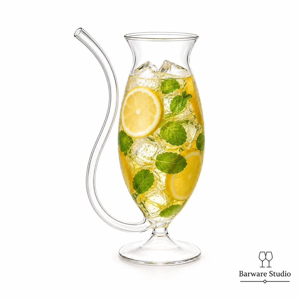 Curved Sip Glass with Pedestal Base – Single Piece | 250ml &amp; 350ml