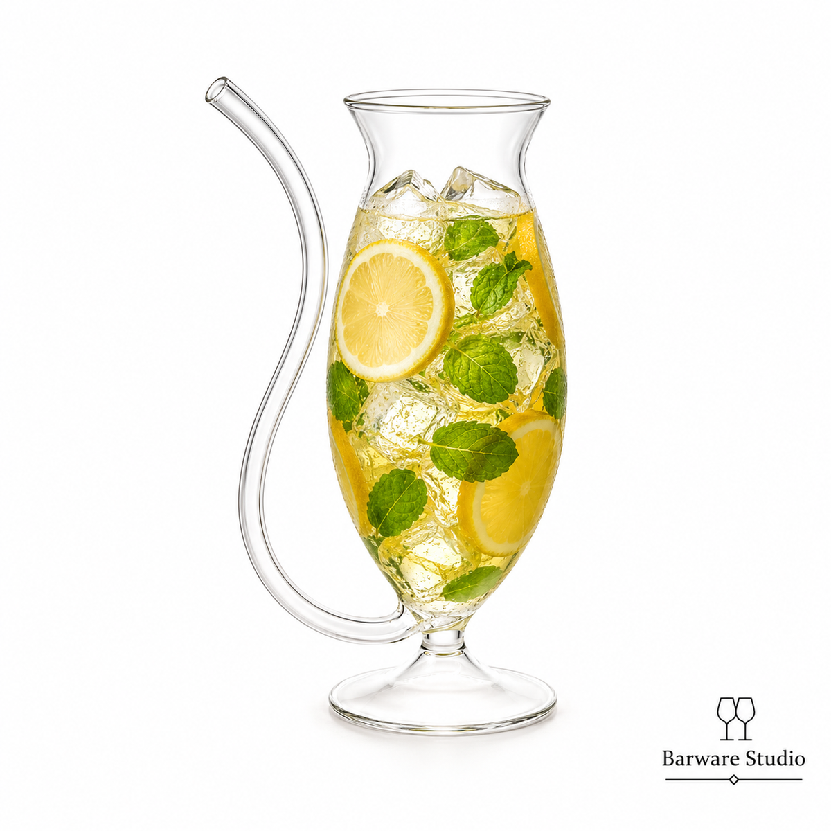 Curved Sip Glass with Pedestal Base – Single Piece | 250ml &amp; 350ml