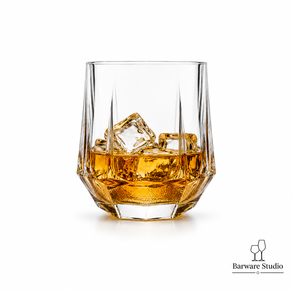 Faceted Crystal Whiskey Glasses – 280ml | Set of 6