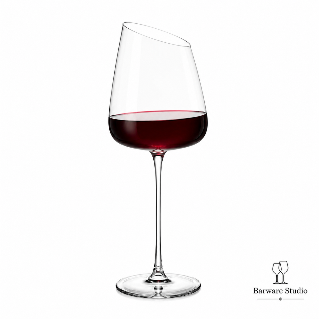 Modern Slanted Rim Wine Glass Set – 450 ml | Set of 6