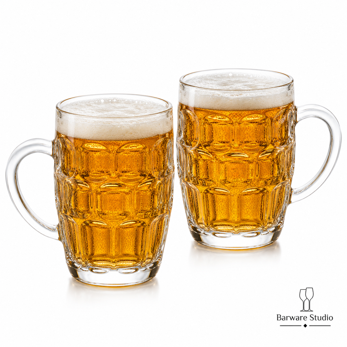 Classic Dimpled Beer Mug Set – 580 ml | Set of 2