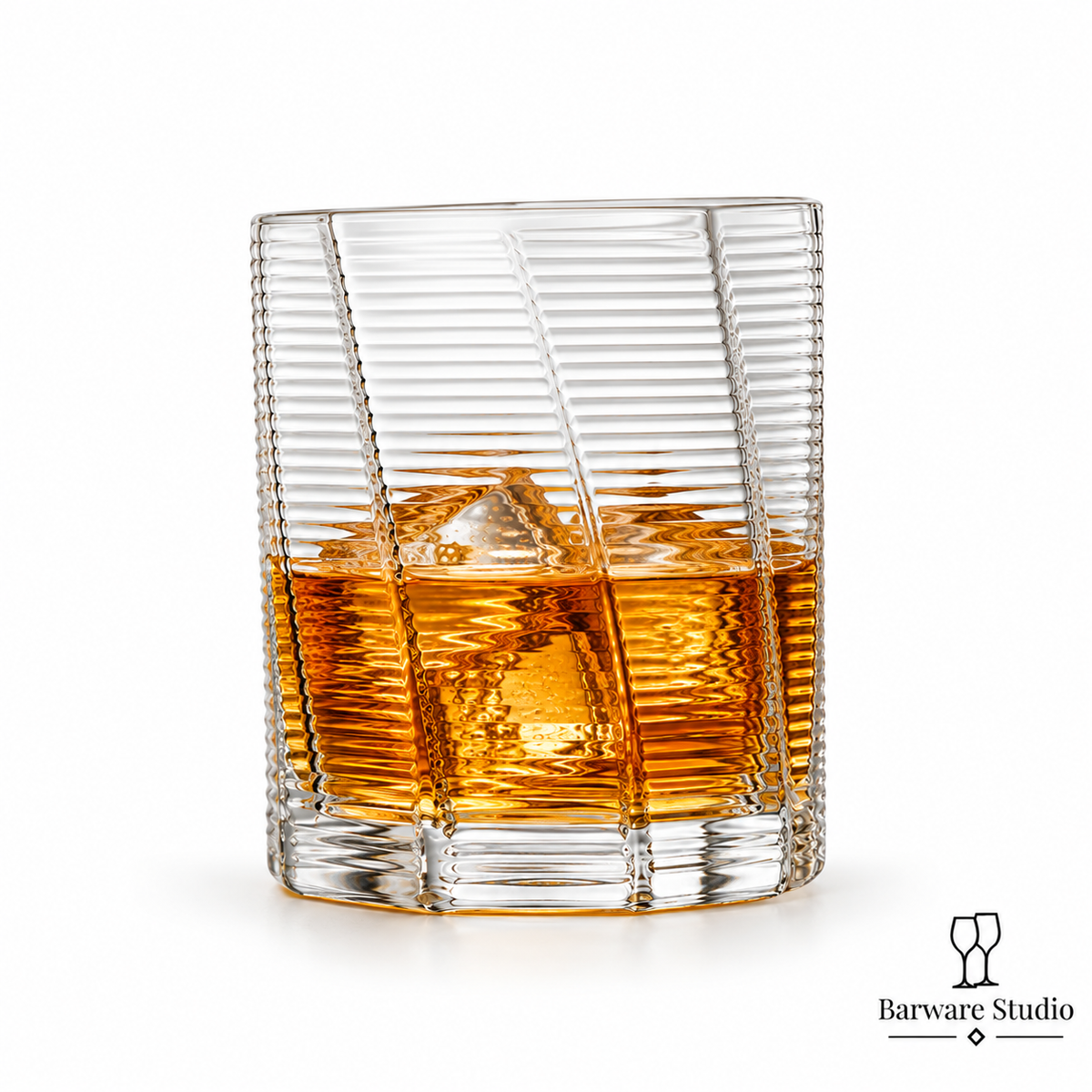 Faceted Ribbed Whiskey Glasses – 280 ml | Set of 6