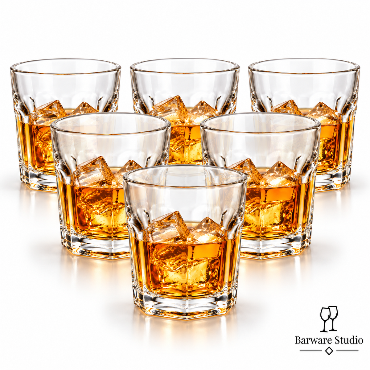 Classic Heavy Base Whiskey Glasses – 300 ml | Set of 6