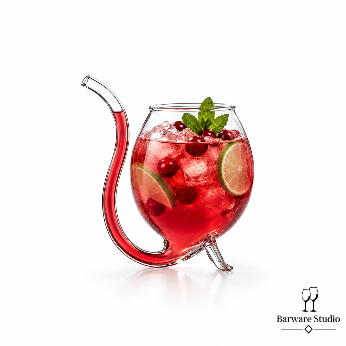 Novelty Integrated Straw Cocktail Glass – 300 ml | Single Piece