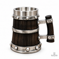 Barrel Beer Mug with Stainless Steel Interior – Single Piece