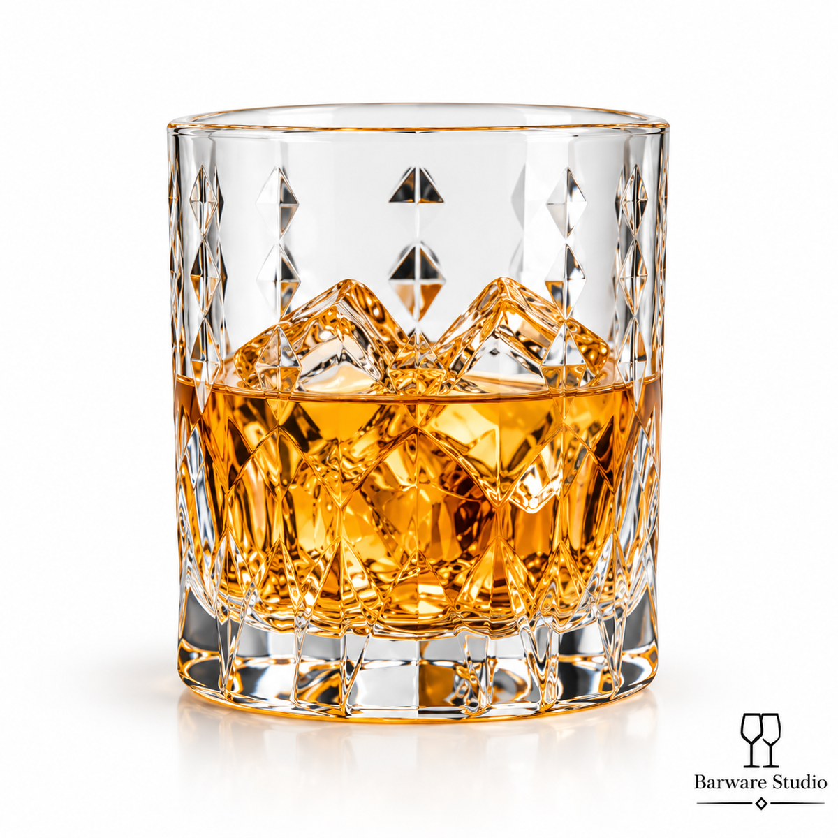 Italian Crystal Whiskey Glasses – 340 ML, Set of 6