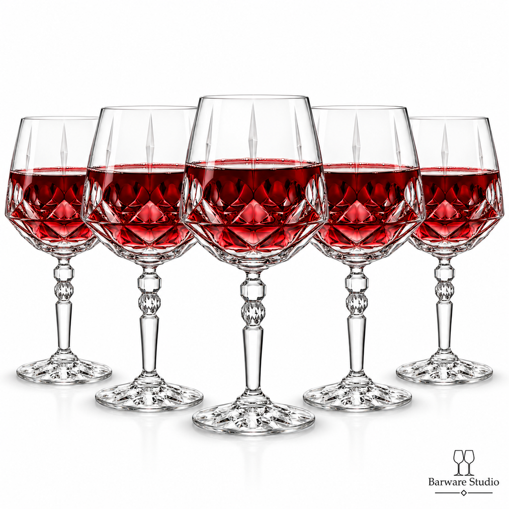 Italian Crystal Wine Glasses – 670 ML, Set of 6