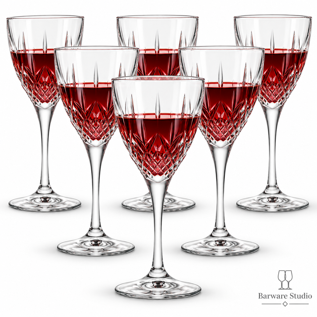 Italian Crystal Wine Glasses – 253 ML, Set of 6