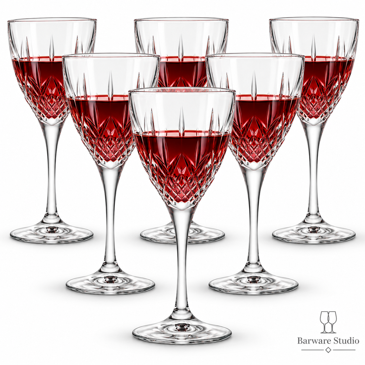 Italian Crystal Wine Glasses – 253 ML, Set of 6