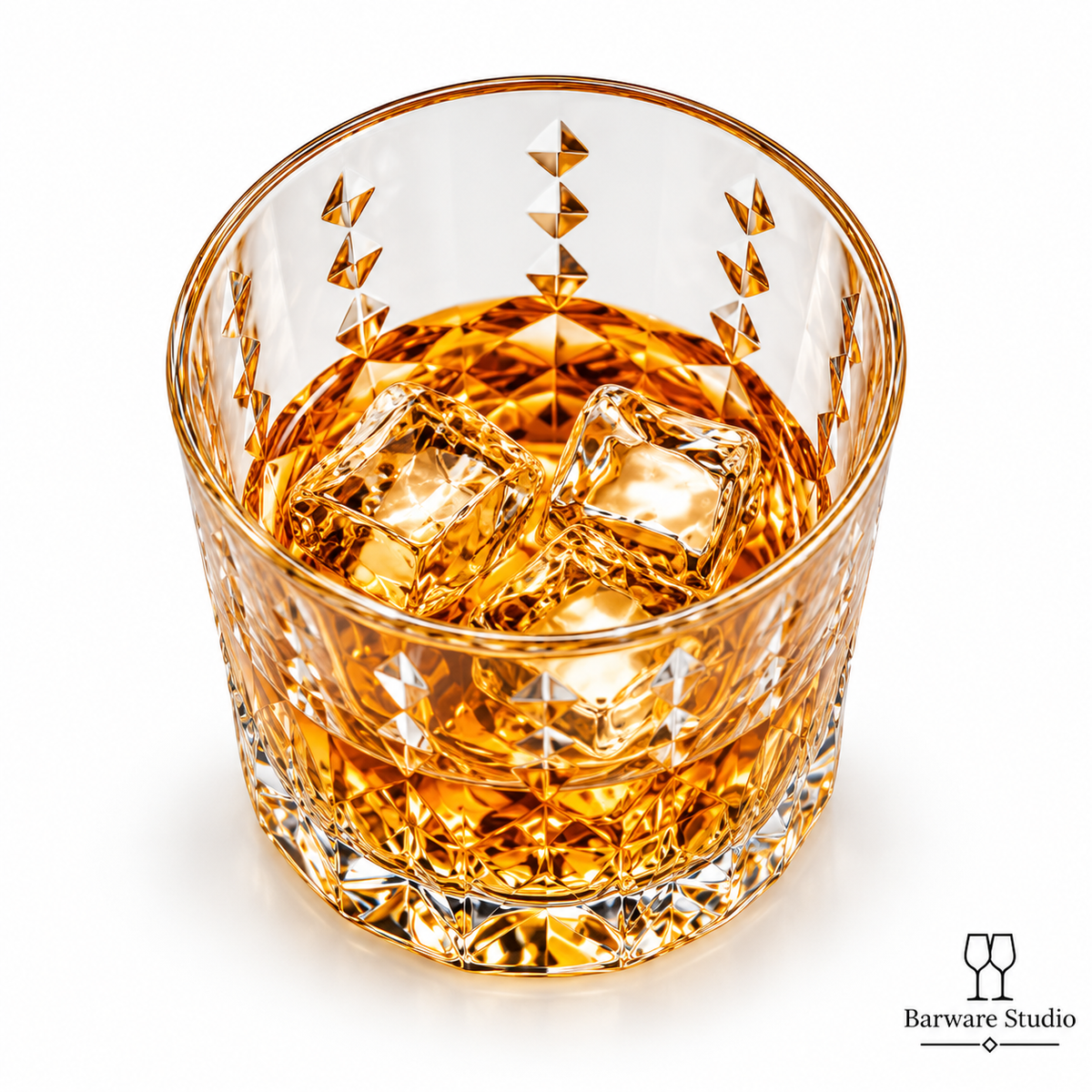 Italian Crystal Whiskey Glasses – 340 ML, Set of 6