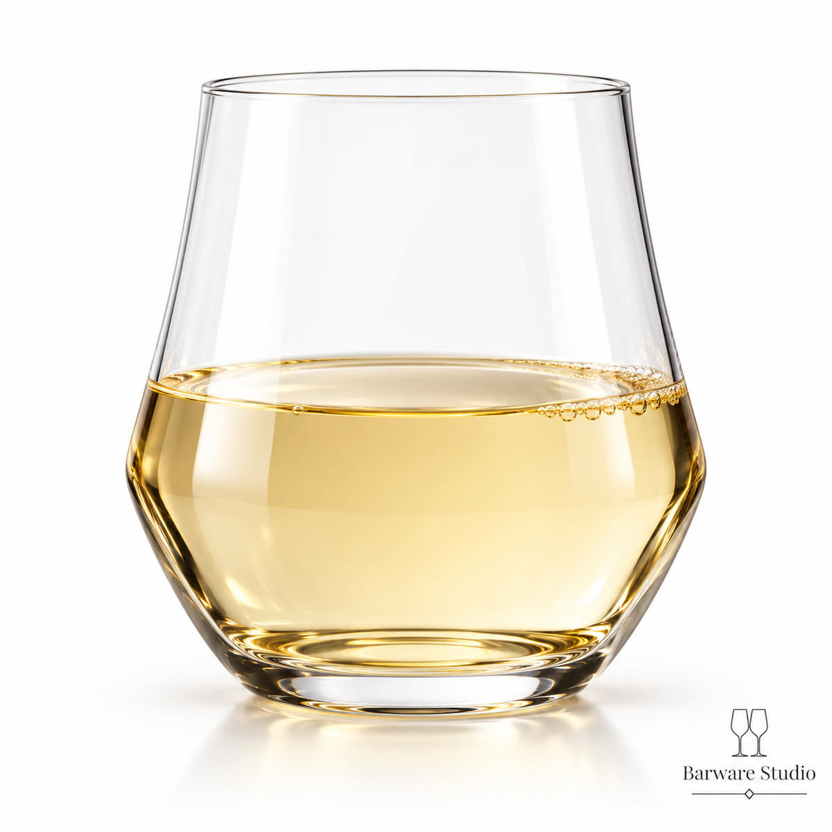 Italian Stemless White Wine Glasses – 390 ML, Set of 6