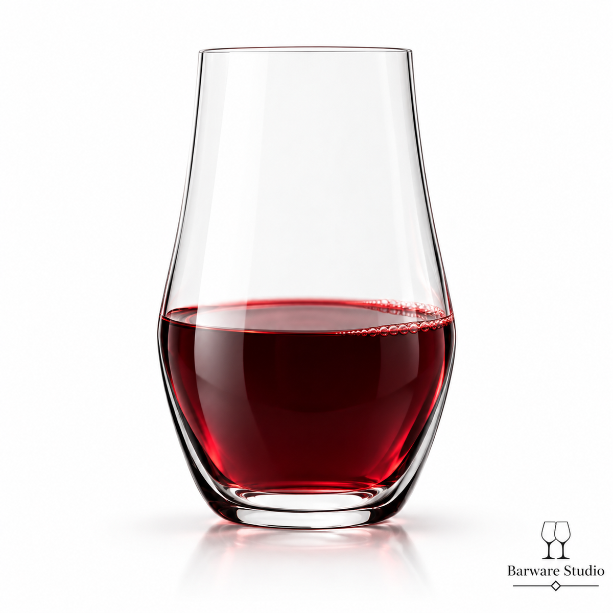 Italian Stemless Red Wine Glasses – 490 ML, Set of 6