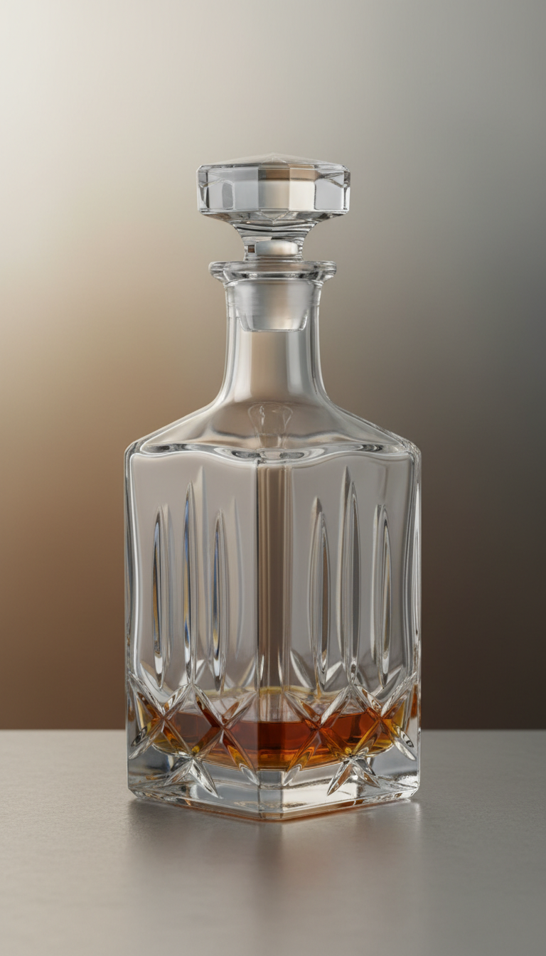 Crystal whiskey glass with weighted base